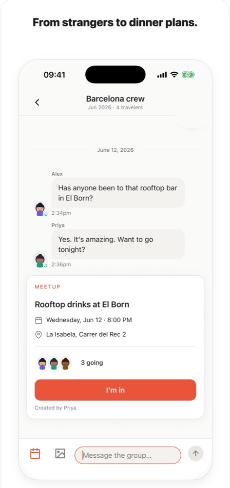 Wanderkin meetup screen
